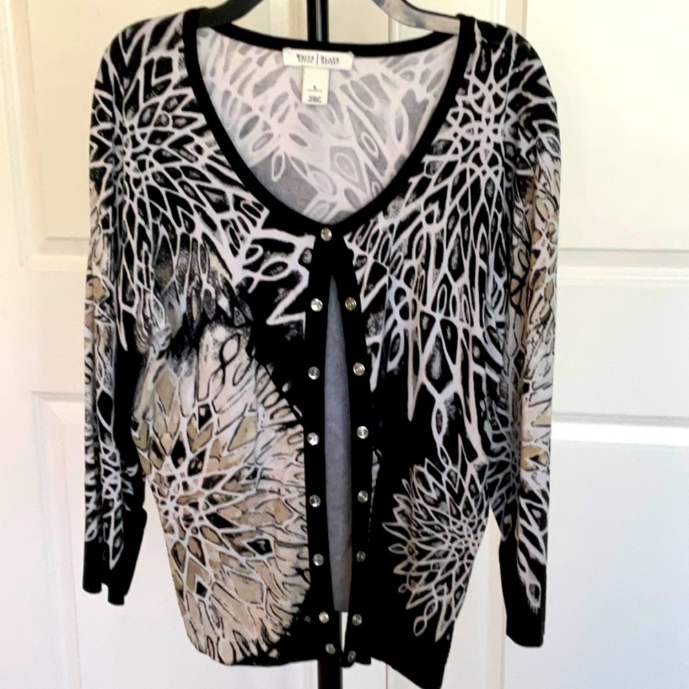 White House black market sweater with print